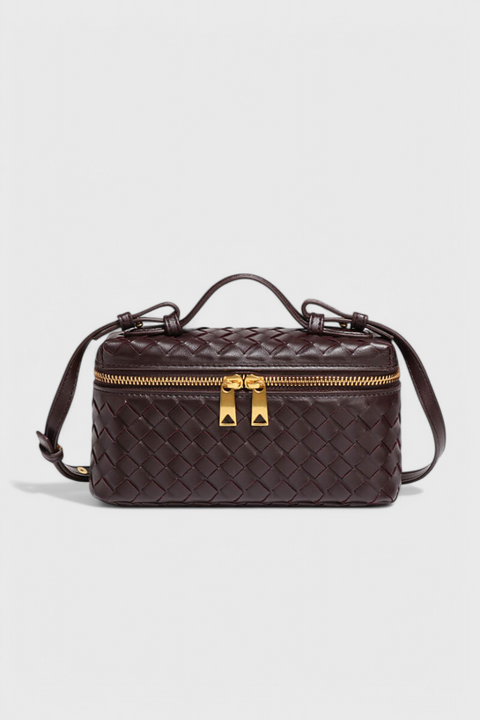 Milla - Mini Bolso Trenzado con Accesorios Dorados