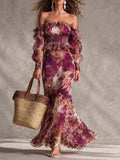Vestido Corto en Rosa Antiguo con Motivo Floral