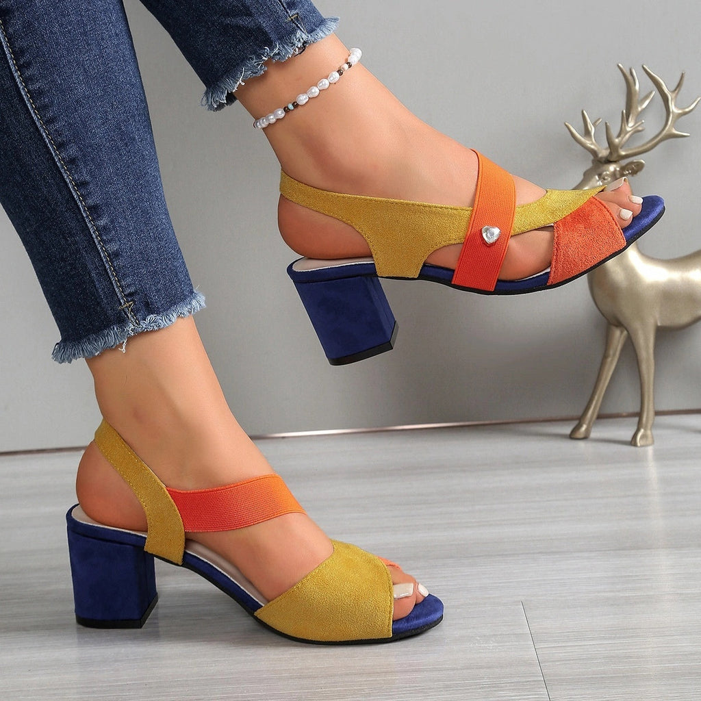 Elara | Zapatos de Mujer de Tacón Ancho con Tira Cruzada