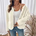 Chaqueta con Detalle de Encaje, Botones y Manga Larga