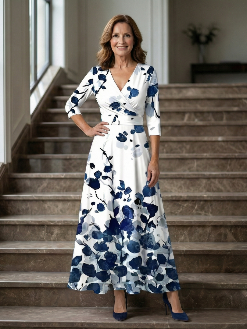 Andrea | Vestido Midi con Escote Cruzado