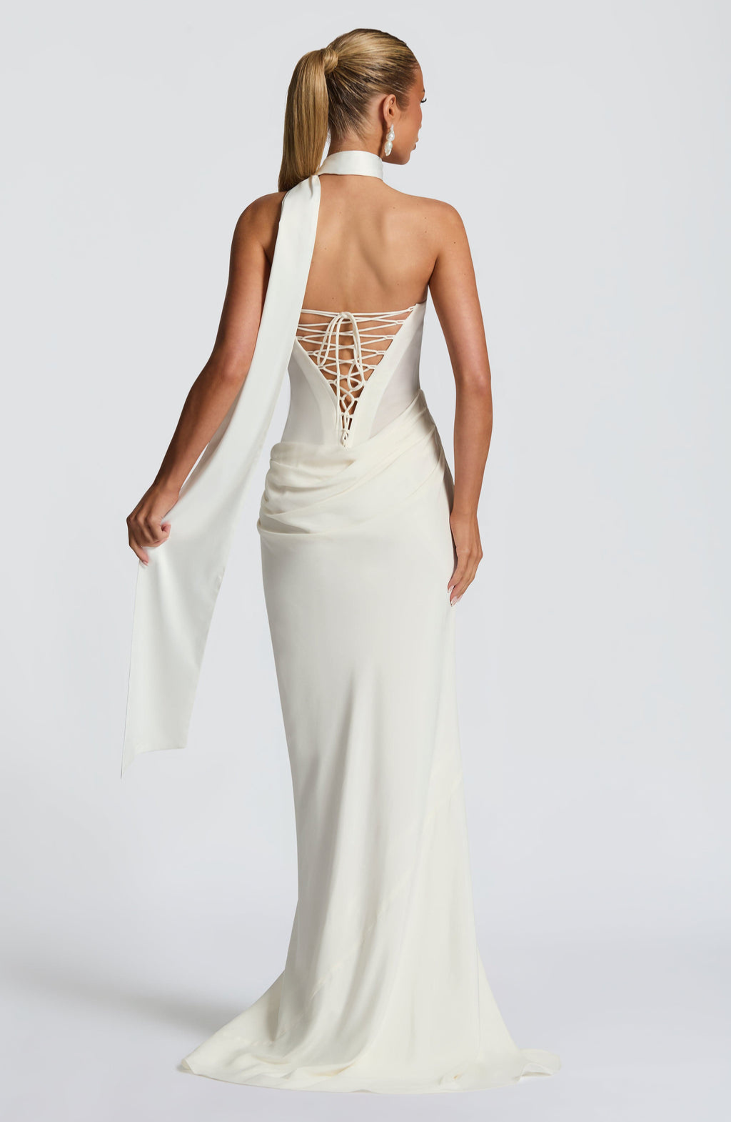 Vestido Sculpt con Cuello Foulard y Espalda Infinit