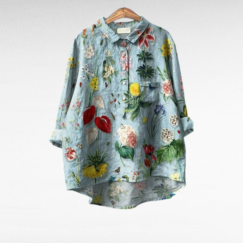 Béatrice | Elegante Blusa de Verano en Lino
