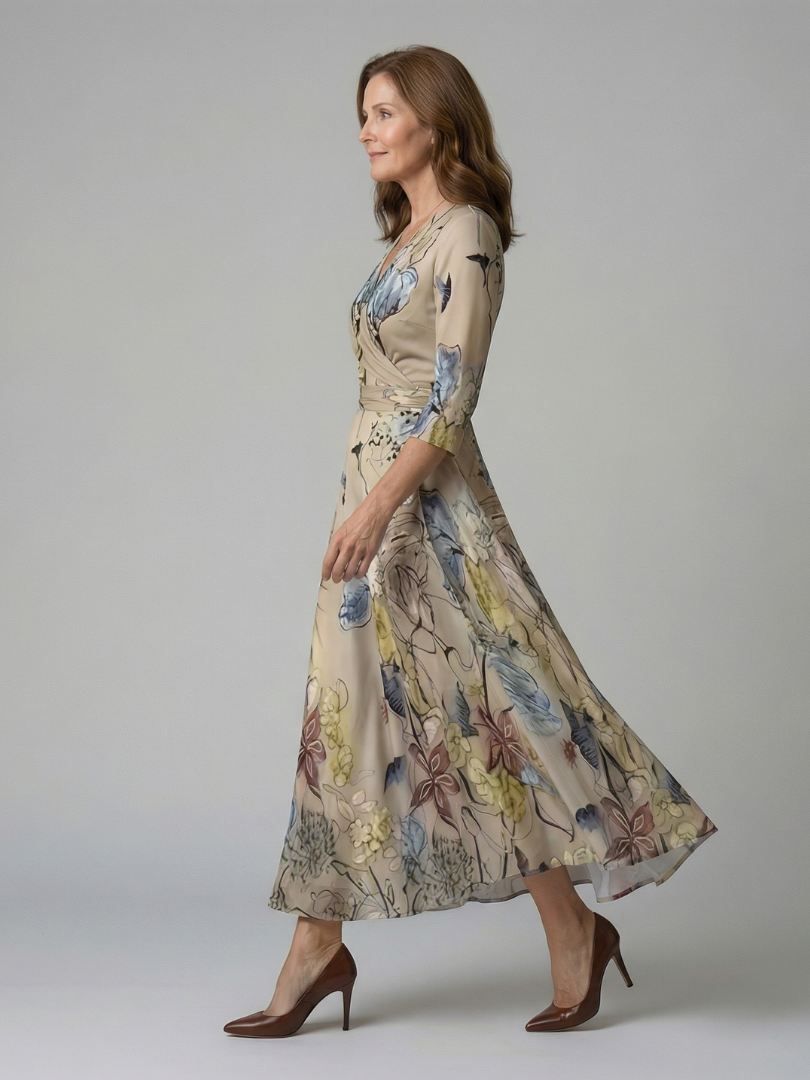 Andrea | Vestido Midi con Escote Cruzado