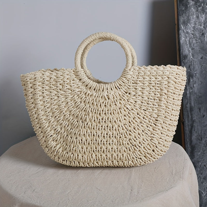 Ottavia | Bolso Media Luna Trenzado de Paja