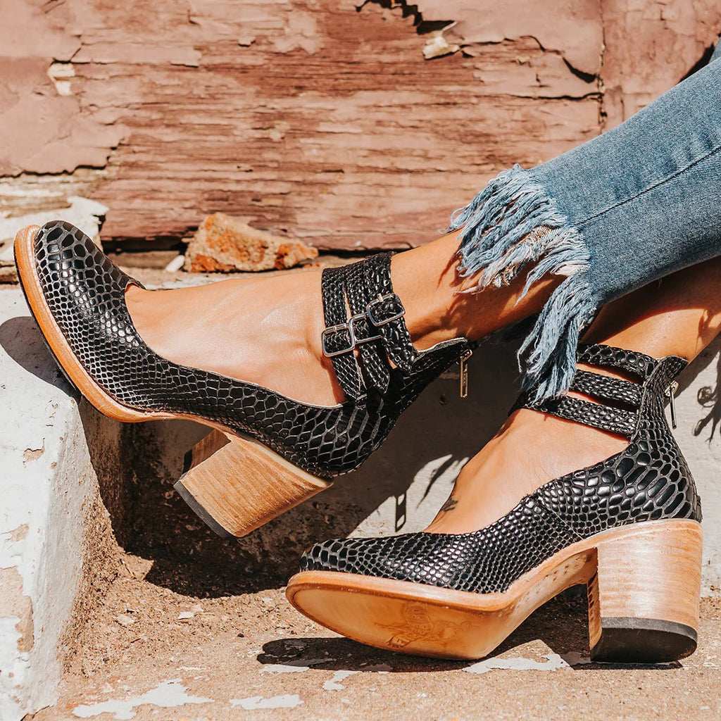 Nina | Sandalias de Mujer de Tacón Ancho con Tiras