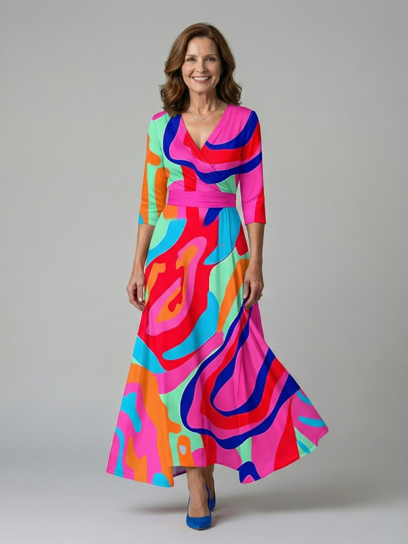 Andrea | Vestido Midi con Escote Cruzado