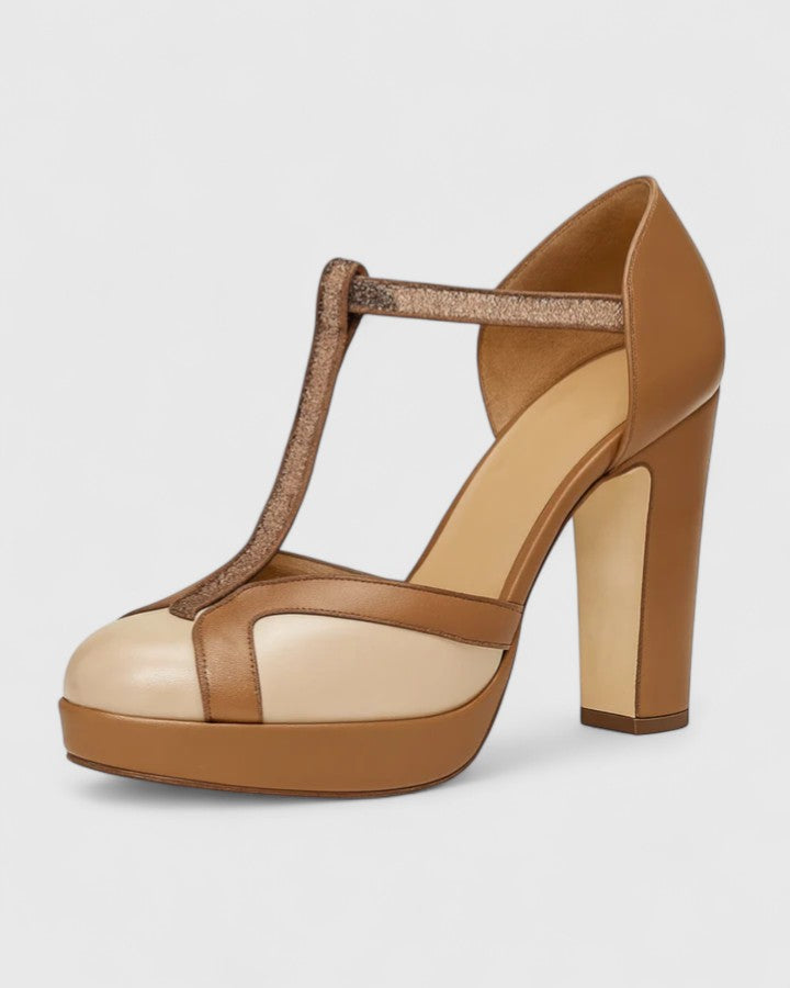Seliora | Zapatos de Mujer de Tacón Ancho con Tira en T