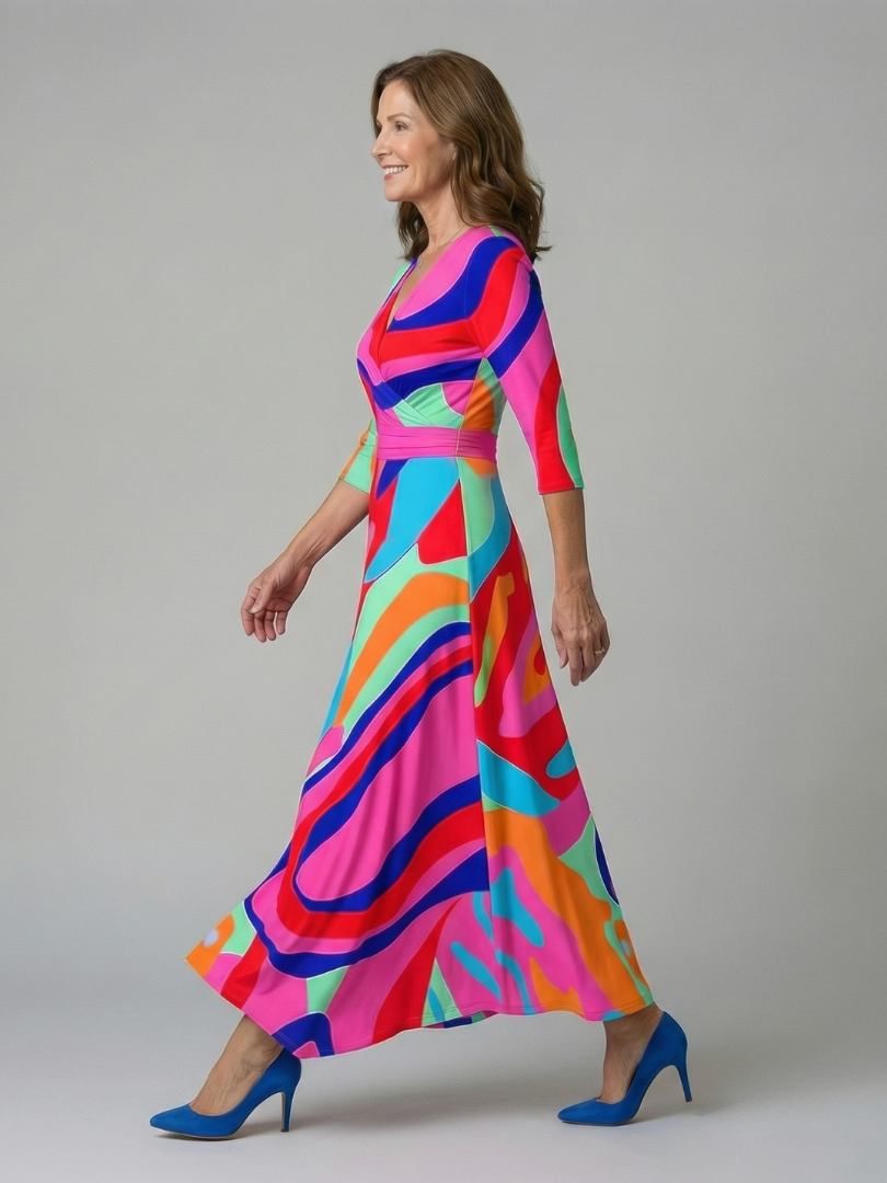 Andrea | Vestido Midi con Escote Cruzado
