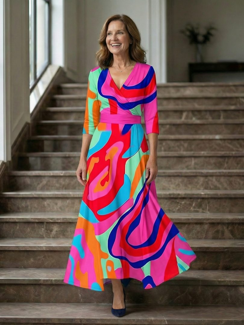 Andrea | Vestido Midi con Escote Cruzado