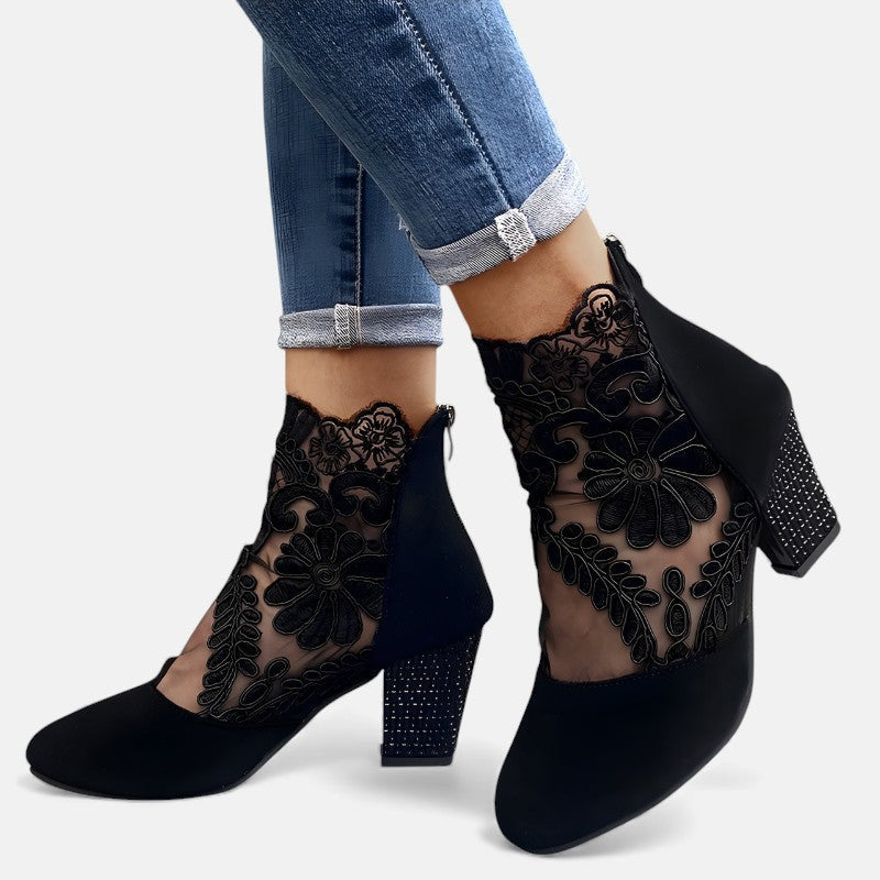 Norene | Tacones Anchos de Mujer de Horma Ancha y Punta Abierta