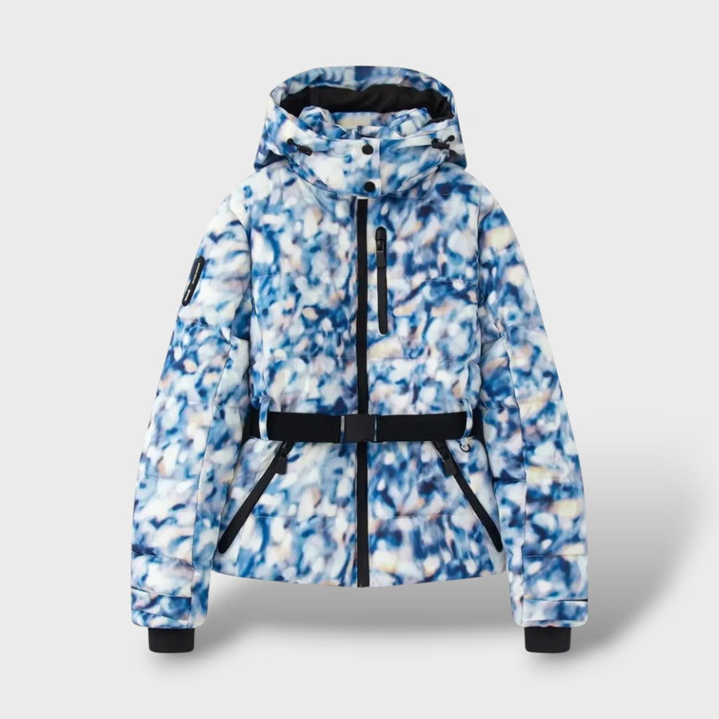 Chaqueta acolchada impermeable con cinturón