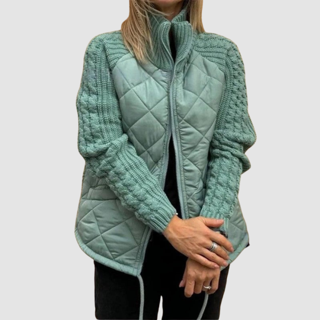 Chaqueta Acolchada de Lana Patchwork Carina™