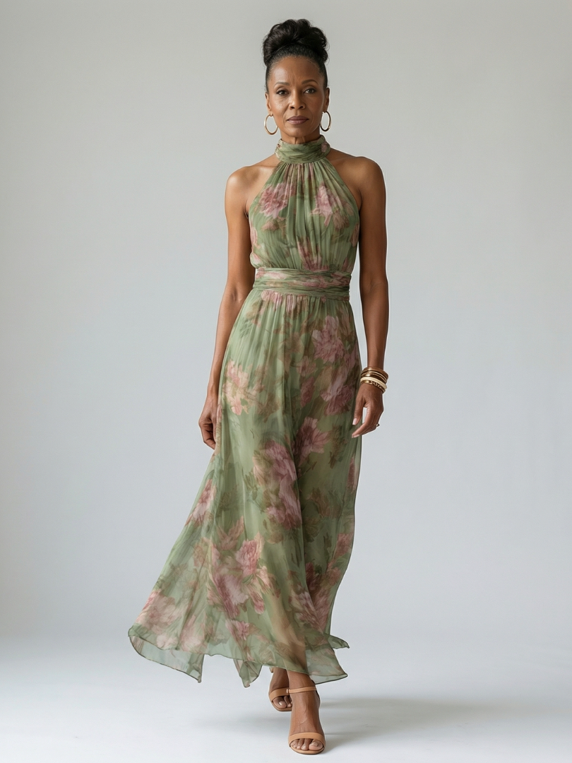 Sofía | Vestido midi con cuello halter
