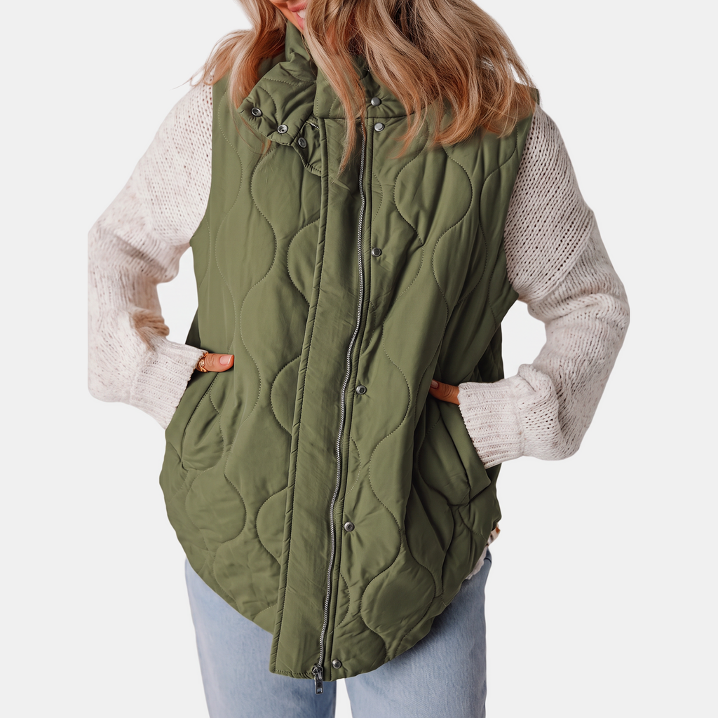 Chaleco acolchado de mujer con capucha