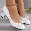 Evelyn | Zapatos de Mujer de Tacón Ancho con Detalle de Lazo