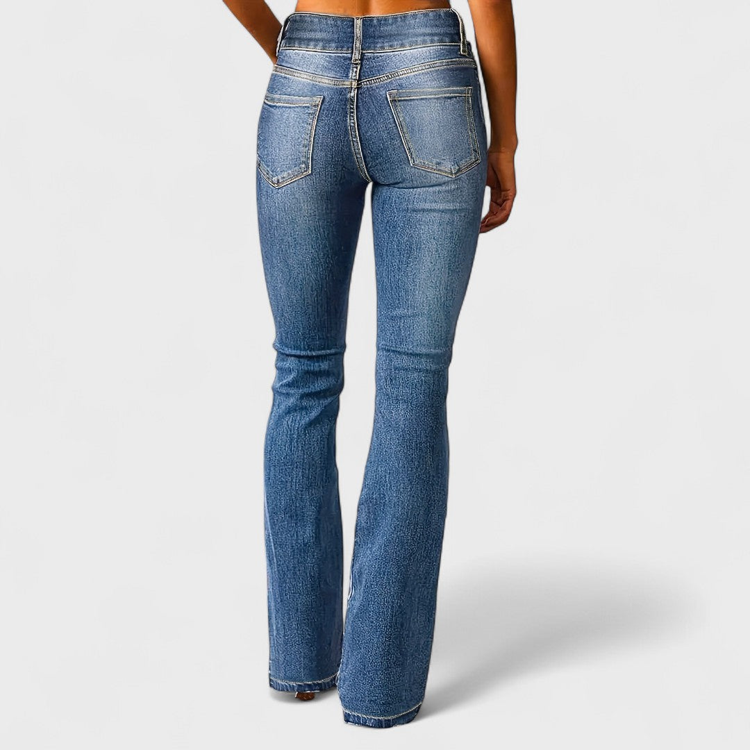 Marylène – Jeans a vita alta a gamba larga fashion