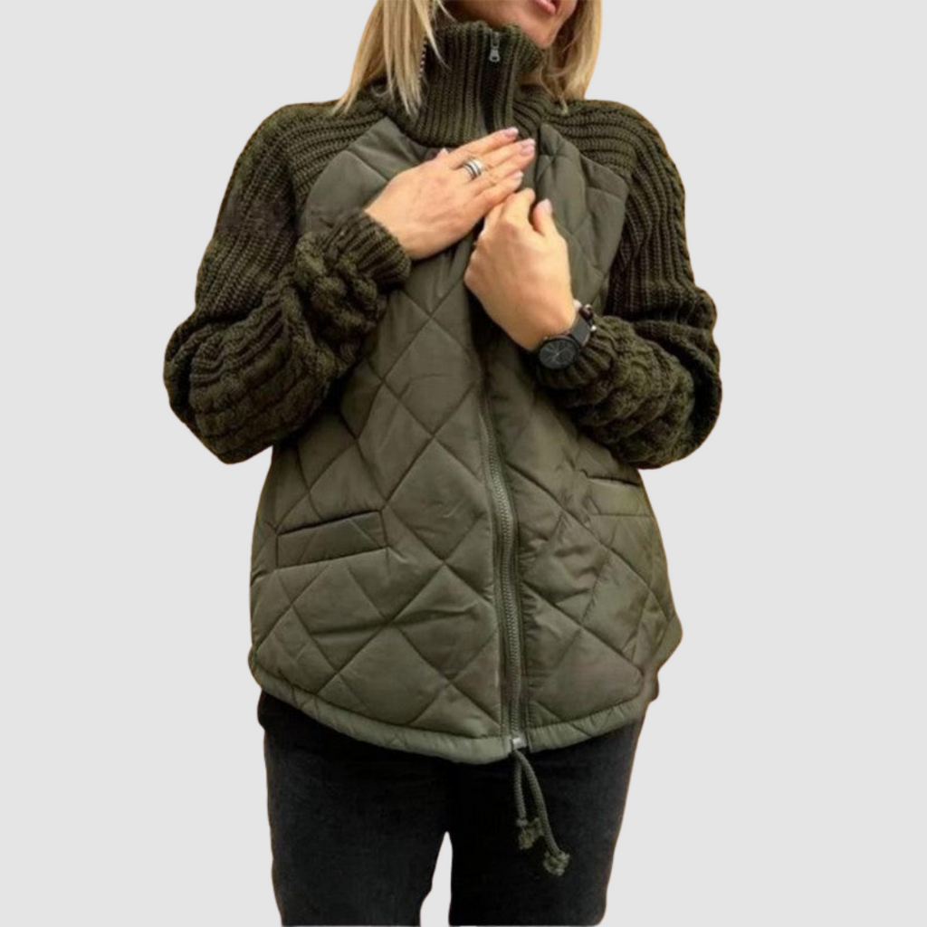 Chaqueta Acolchada de Lana Patchwork Carina™