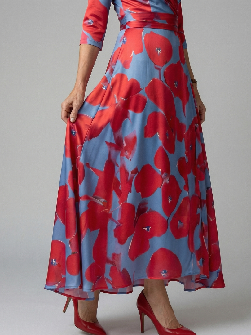 Andrea | Vestido Midi con Escote Cruzado