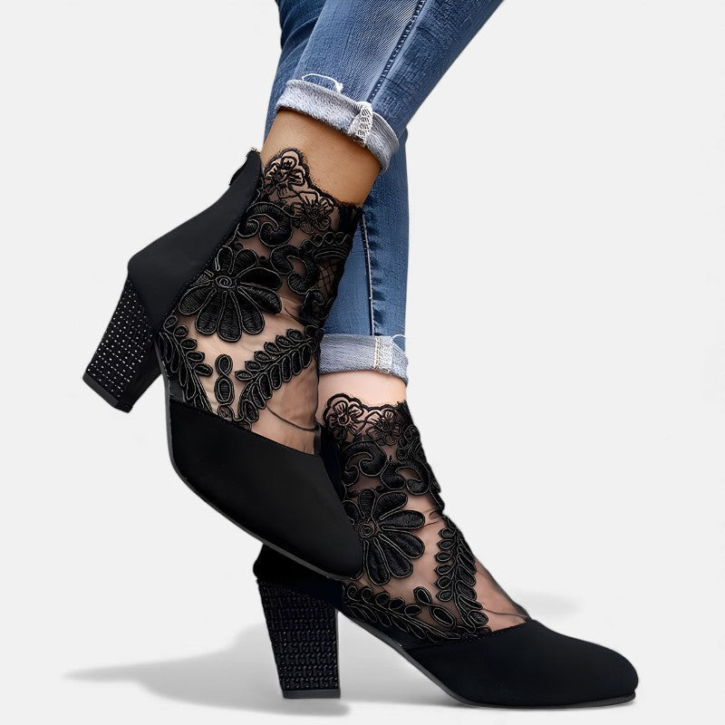 Norene | Tacones Anchos de Mujer de Horma Ancha y Punta Abierta