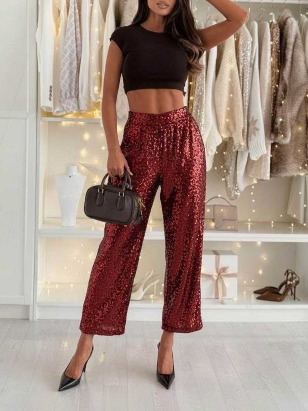 Pantalón Acampanado Glitter