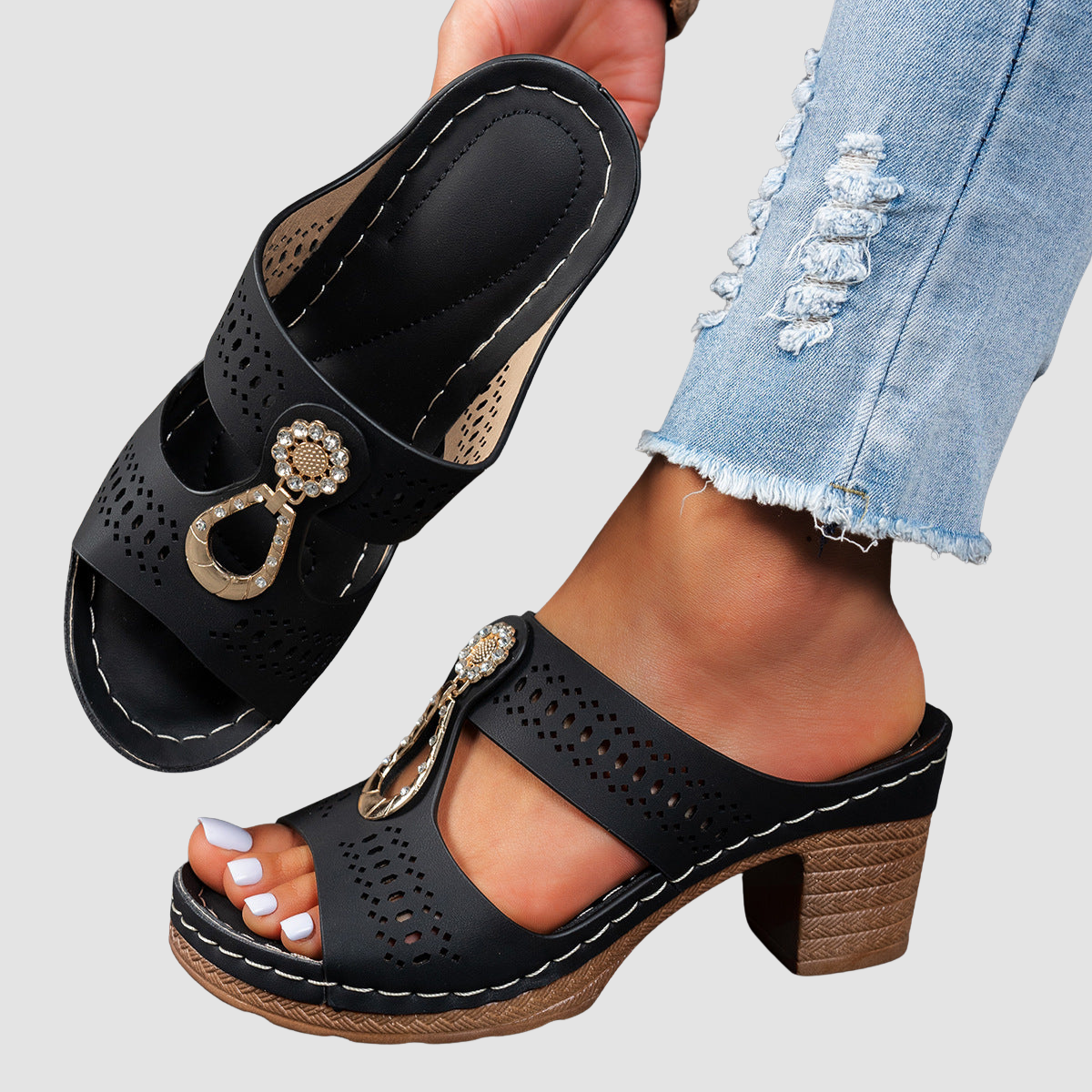 Linda | Sandalias Ortopédicas de Tacón Alto y Confort