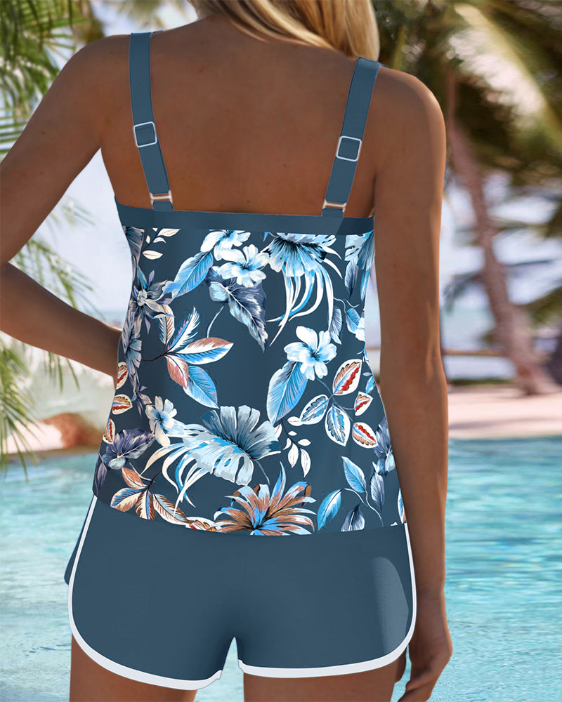 Imke | Tankini sin mangas estampado con escote en U