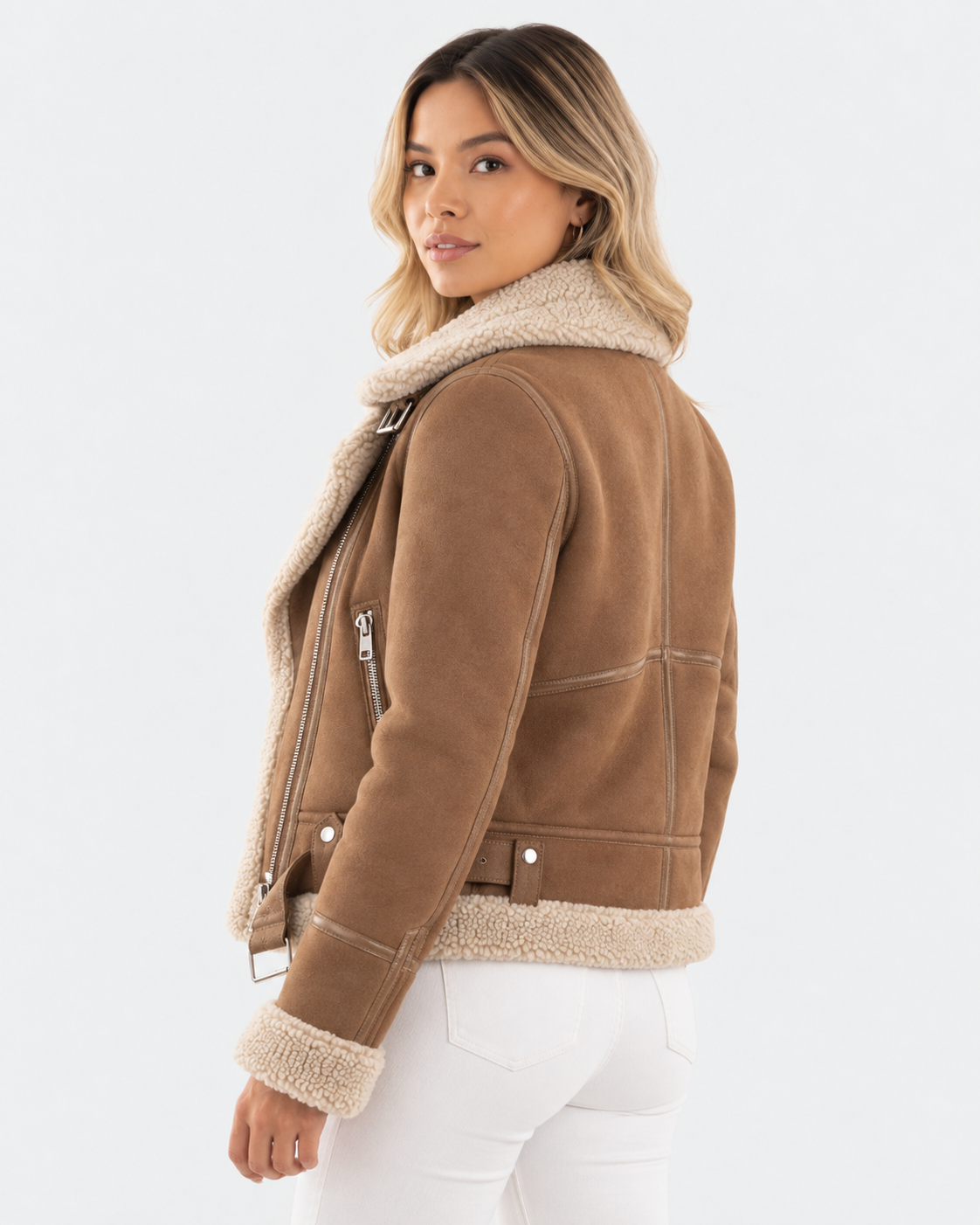 Chaqueta de cuero moderna para mujer