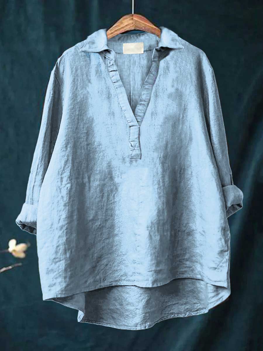 Andrea | Elegante Blusa de Verano de Lino
