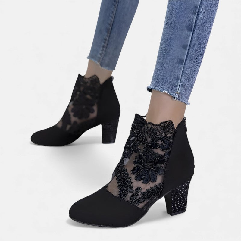 Norene | Tacones Anchos de Mujer de Horma Ancha y Punta Abierta