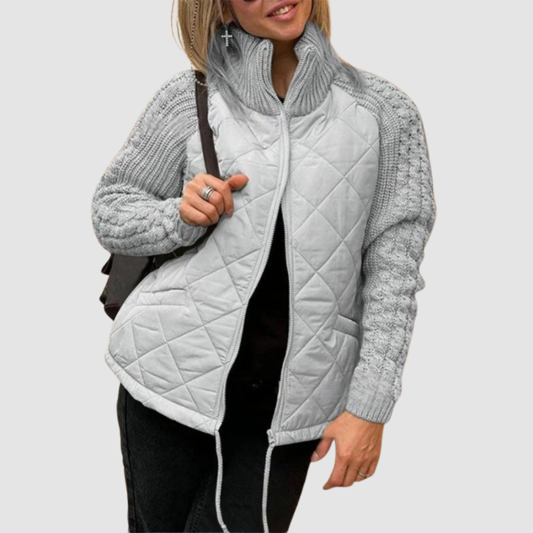 Chaqueta Acolchada de Lana Patchwork Carina™