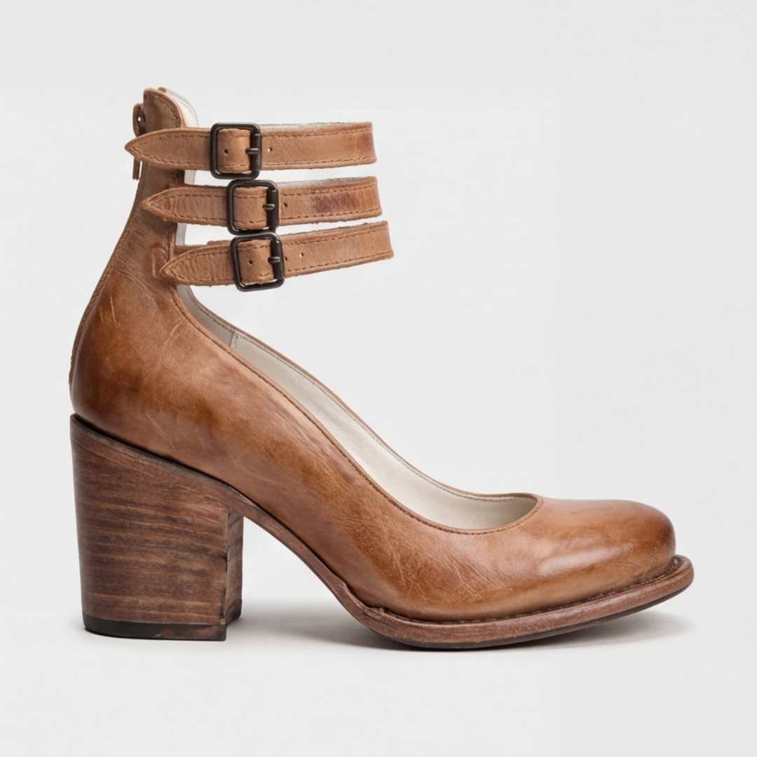 Nina | Sandalias de Mujer de Tacón Ancho con Tiras