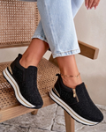 Zapatillas Glitter Zip Negro