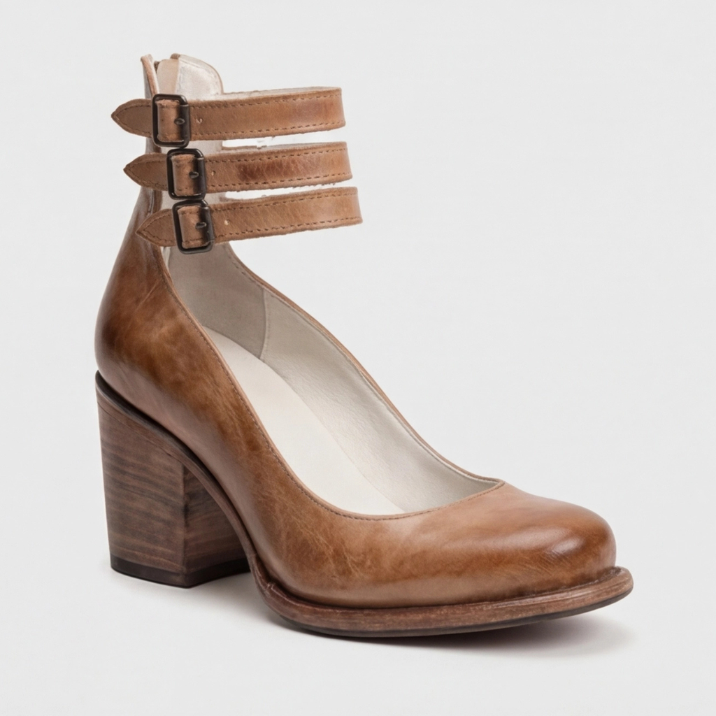 Nina | Sandalias de Mujer de Tacón Ancho con Tiras