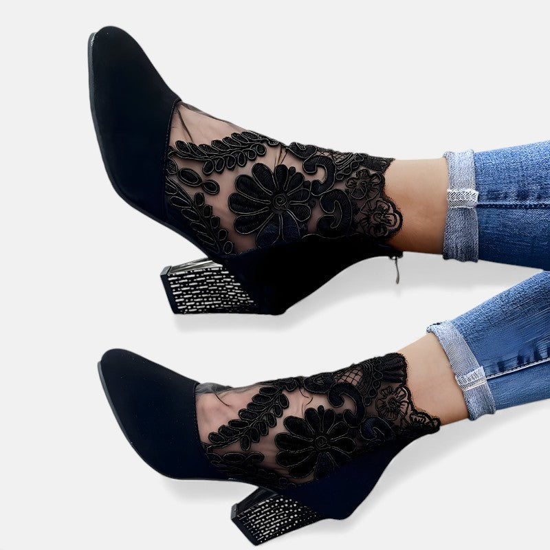 Norene | Tacones Anchos de Mujer de Horma Ancha y Punta Abierta
