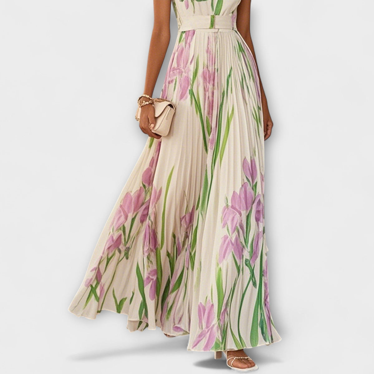 Vestidos maxi de chiffón con estampado floral