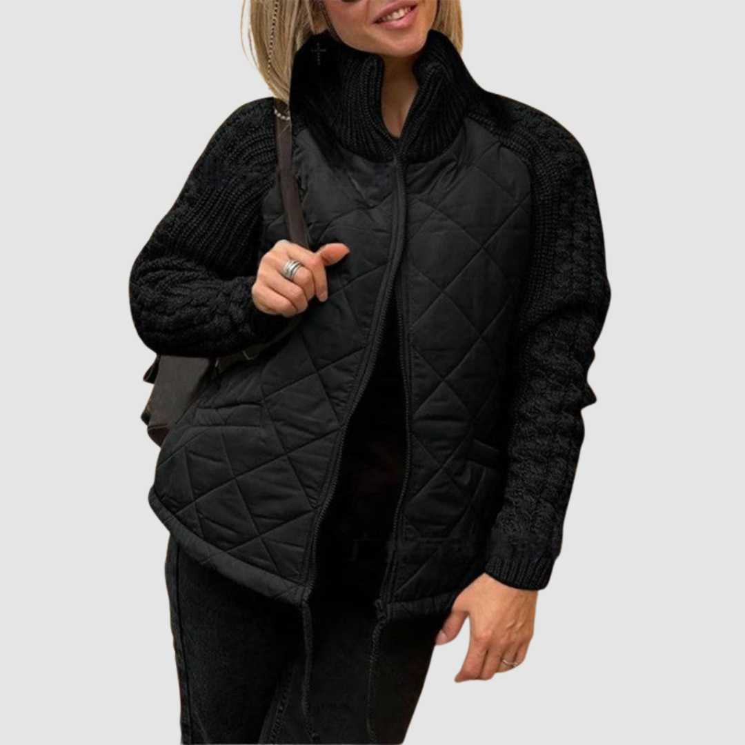 Chaqueta Acolchada de Lana Patchwork Carina™