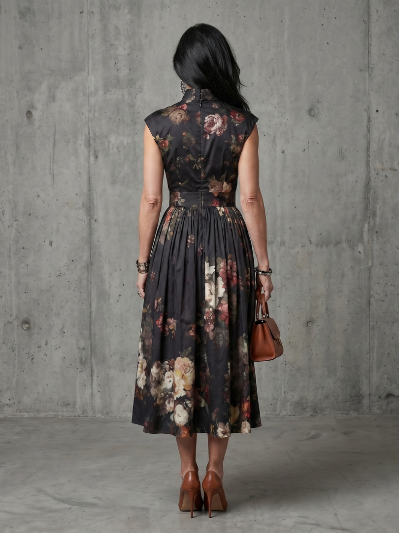 Pilar | Vestido midi plisado floral