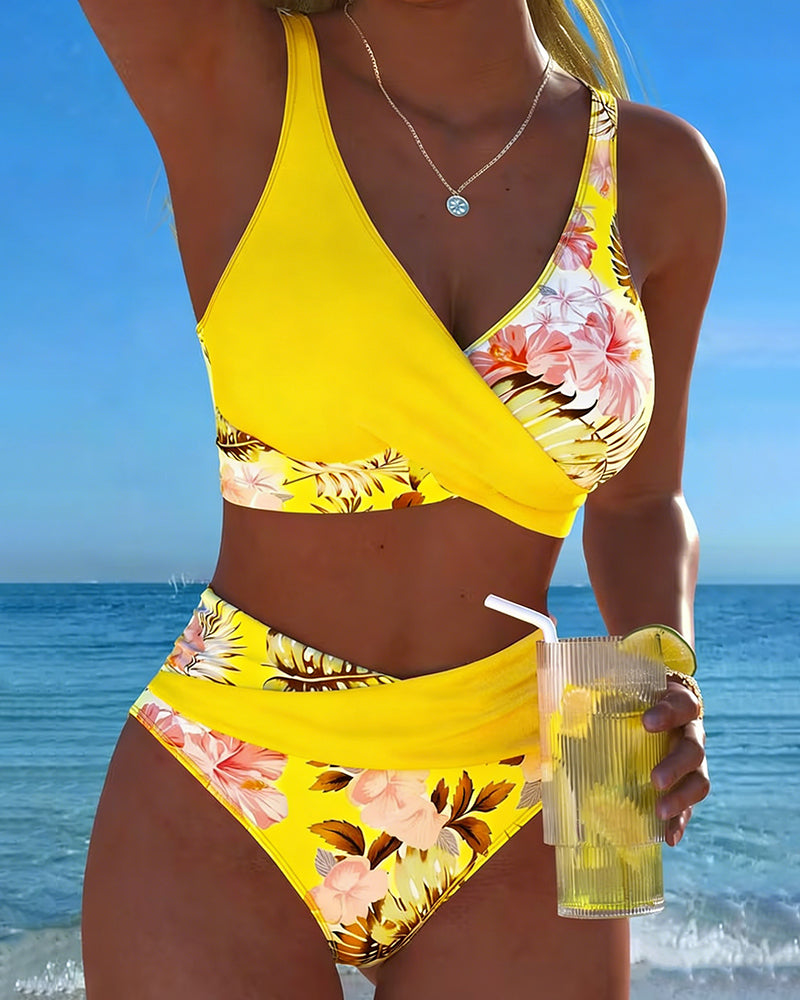 Marta™ | Bikini floral de contraste Roos