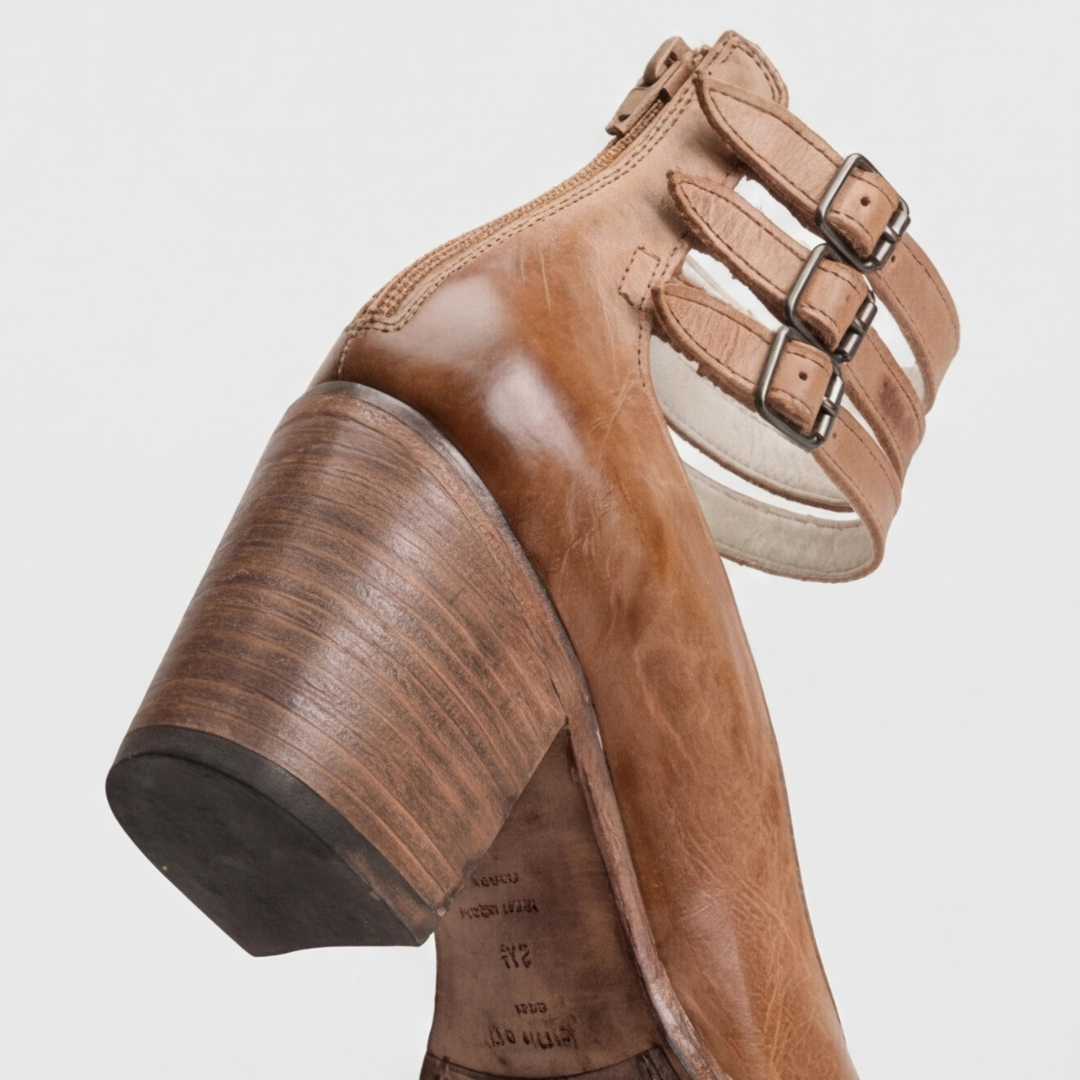 Nina | Sandalias de Mujer de Tacón Ancho con Tiras