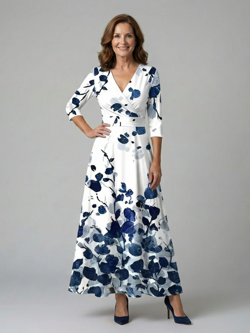 Andrea | Vestido Midi con Escote Cruzado