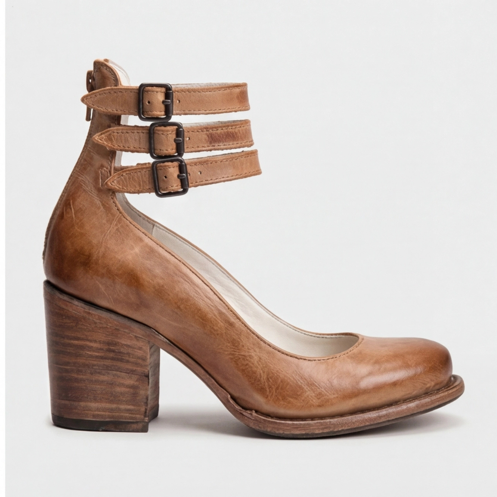 Nina | Sandalias de Mujer de Tacón Ancho con Tiras