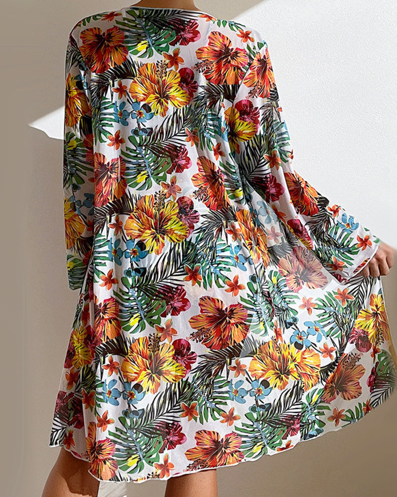 Paloma | Bikini con falda de flores