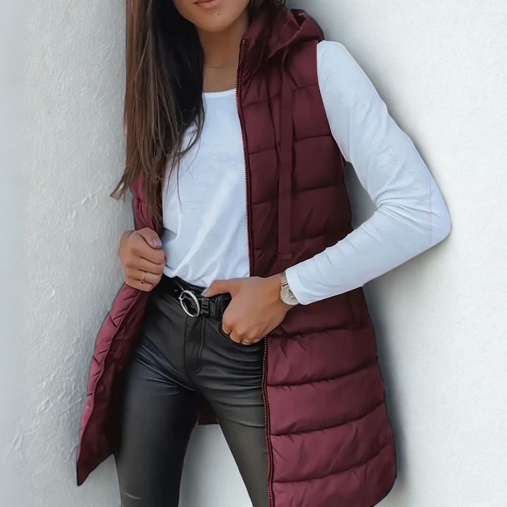 Chaleco Acolchado Largo sin Mangas Casual Mitchelle™