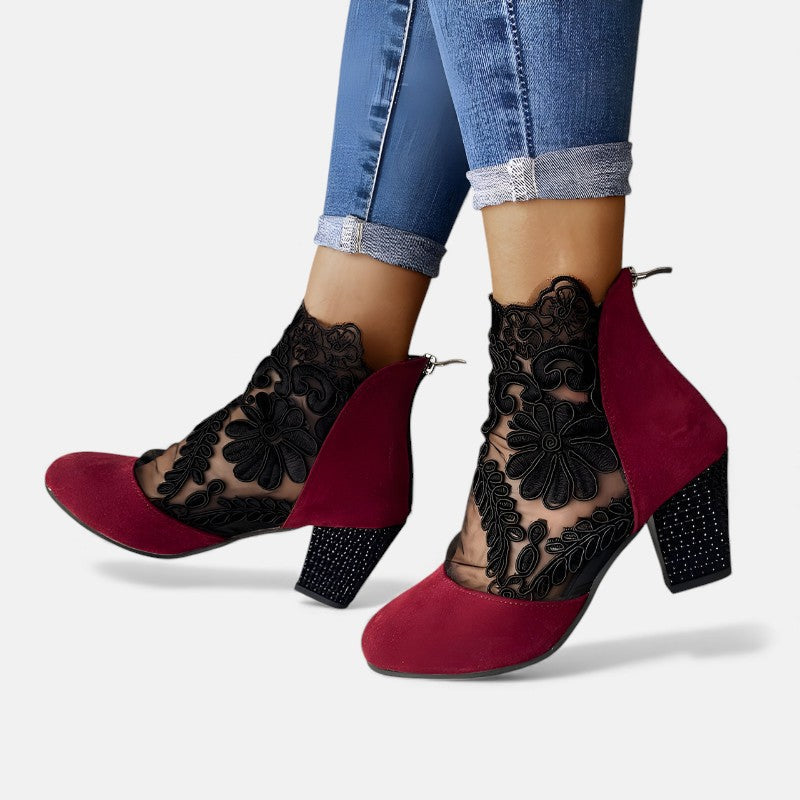 Norene | Tacones Anchos de Mujer de Horma Ancha y Punta Abierta