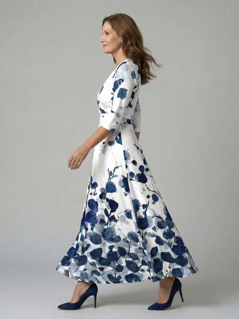 Andrea | Vestido Midi con Escote Cruzado