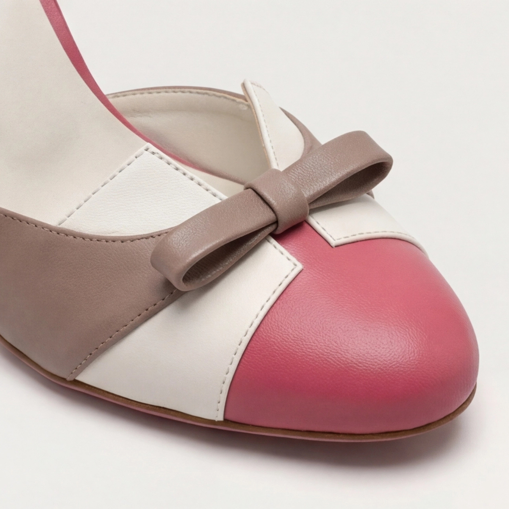 Quinnae | Zapatos de Mujer de Tacón Bajo con Detalle de Lazo