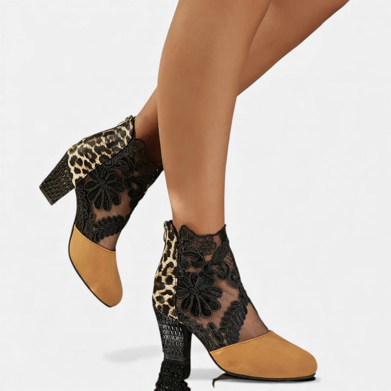 Norene | Tacones Anchos de Mujer de Horma Ancha y Punta Abierta