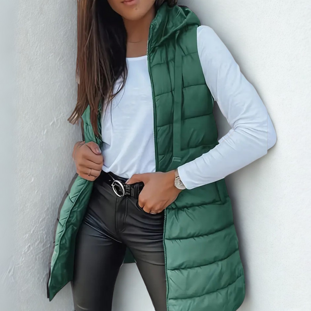 Chaleco Acolchado Largo sin Mangas Casual Mitchelle™
