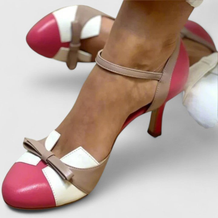 Quinnae | Zapatos de Mujer de Tacón Bajo con Detalle de Lazo